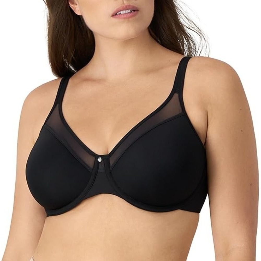 34D Bali 3439 One Smooth U Seamless Underwire Light Weight T-Shirt Bra Black